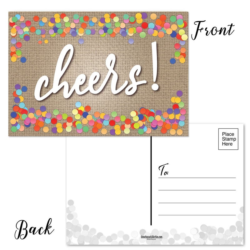 Stonehouse Collection Assorted Congratulation Postcards - Hooray, Cheers, Bravo, Congrats - 4" x 6" Postcards - Image 3